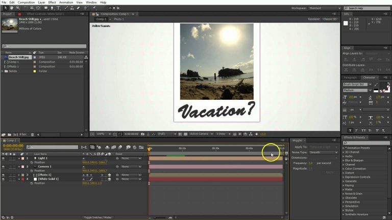 After Effects Photo Montage Tutorial