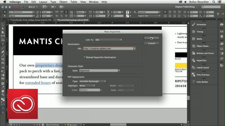 Simplified Hyperlinks in InDesign CC  | Adobe Creative Cloud