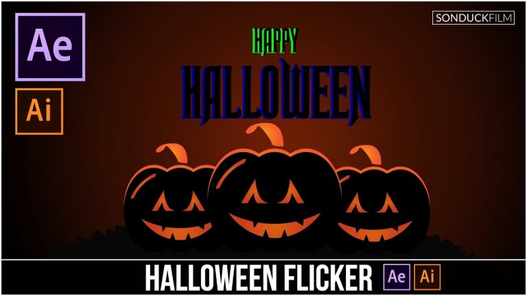 Halloween Pumpkin Flicker Graphics After Effects & Illustrator Tutorial