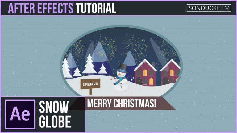 After Effects Tutorial: 2D SNOW GLOBE – Christmas Motion Graphics