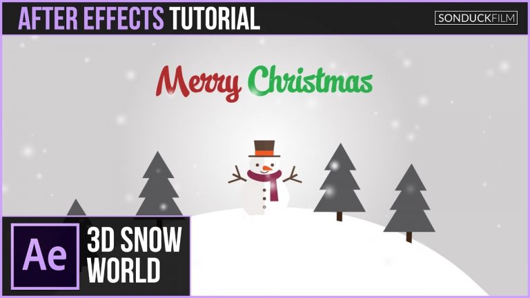 After Effects Tutorial: 3D SNOW WORLD Christmas Animation