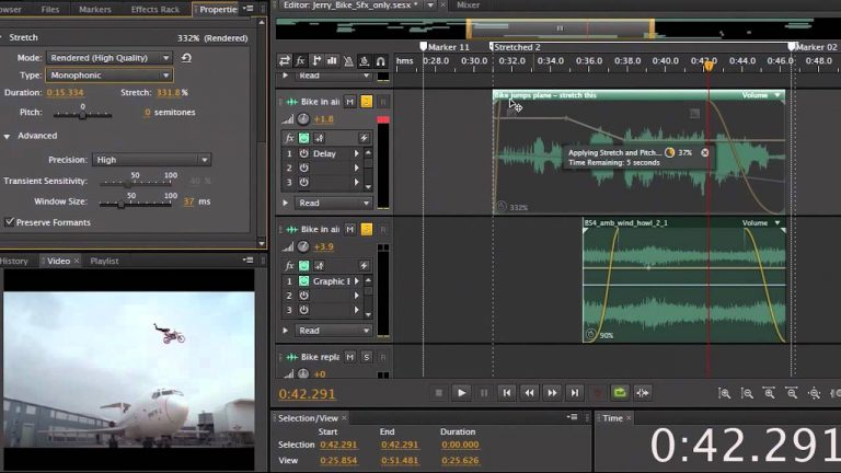 Clip Time Stretching and Real Time Pitch Correction in Audition CS6