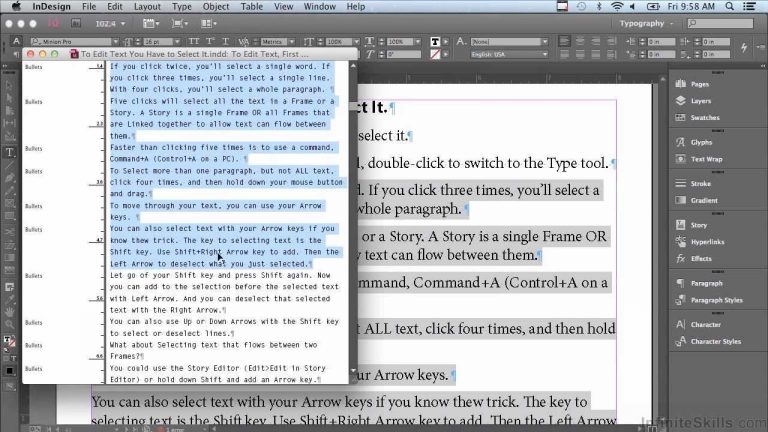 Adobe InDesign CC Tutorial | To Edit Text, You Have To Select It