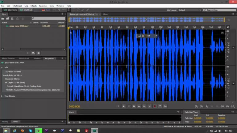 Convert MOV (QuickTime Audio) to MP3 Using Adobe Audition CS6