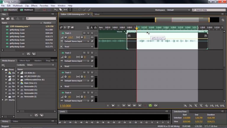 Adobe Audition CC Tutorial | Trimming, Splitting And Nudging Clips