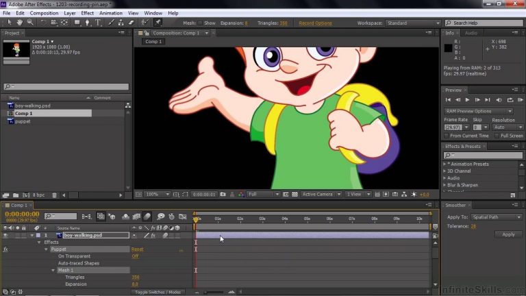 Adobe After Effects CC Tutorial | Recording A Puppet Pin Tool Motion