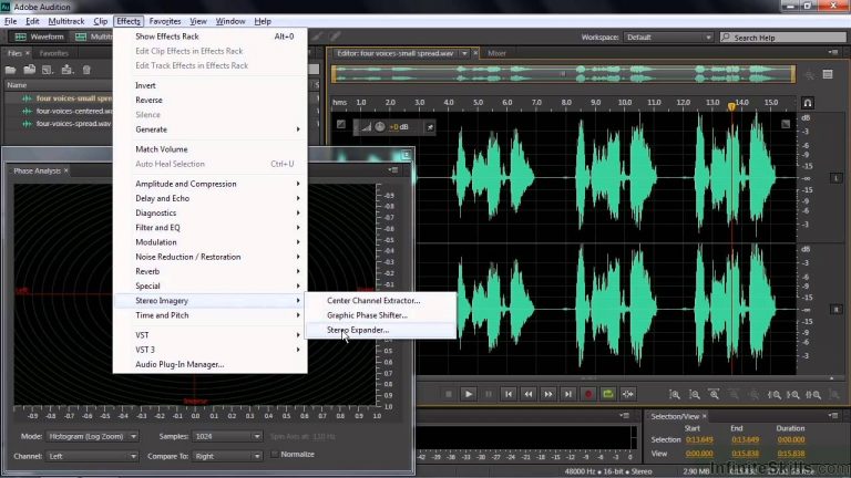 Adobe Audition CC Tutorial | Using The Stereo Expander