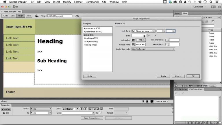 Adobe Dreamweaver CC Tutorial | Working With Page Properties