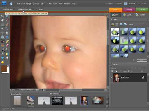 Photoshop Elements 7 Tutorial Video – Red eye removal