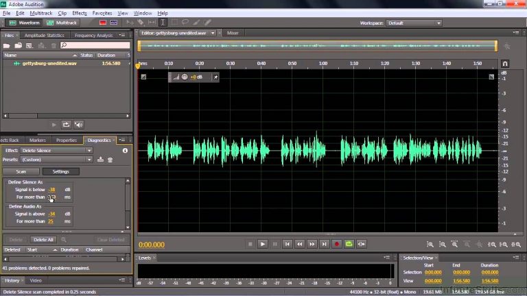 Adobe Audition CC Tutorial | Deleting Or Marking Silence