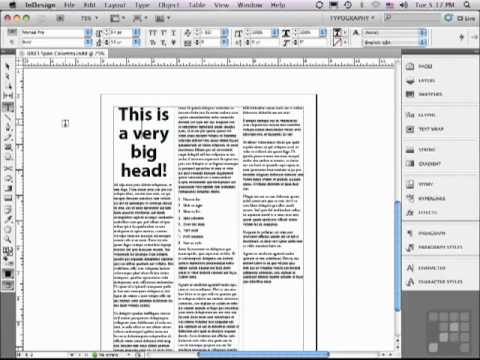 The easy way to Spanning Columns in Adobe InDesign CS5