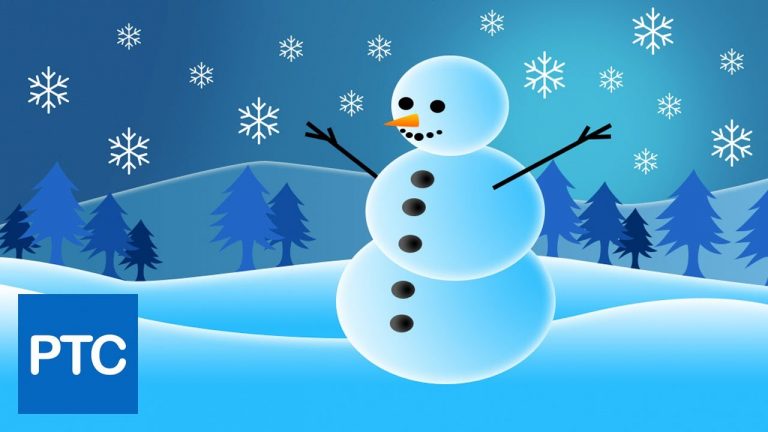 Snowman Holiday Greetings Card Illustration In Photoshop