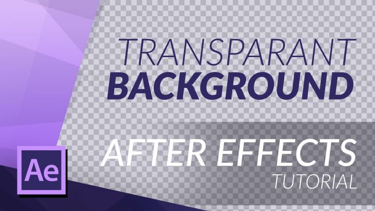 HOW TO EXPORT WITHOUT A BACKGROUND in AFTER EFFECTS