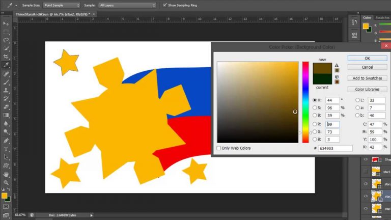 Three Stars and A Sun – Adobe Photoshop CS6 Tutorial
