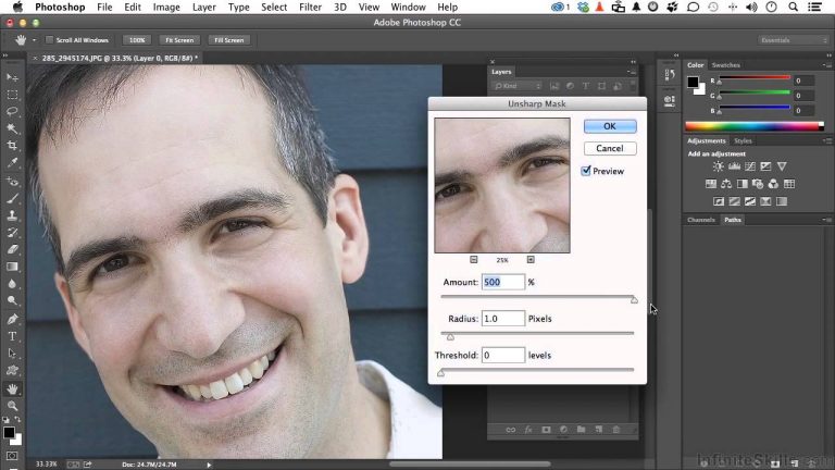Adobe Photoshop CC for Photographers Tutorial | The Unsharp Mask Filter