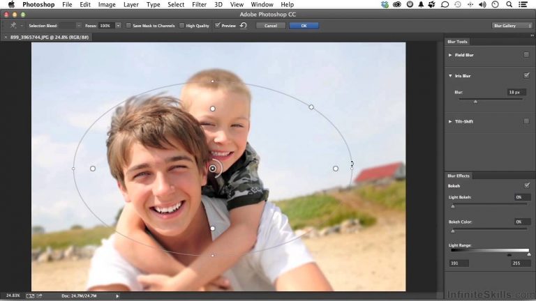Photoshop CC for Photographers Tutorial | Using the Iris Blur