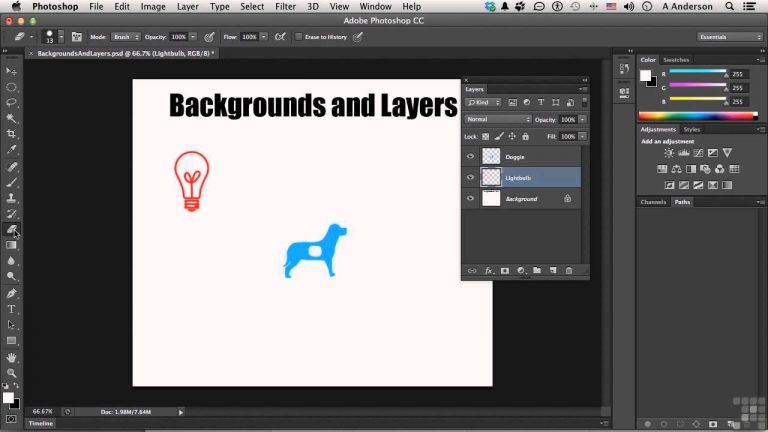 Adobe Photoshop CC Tutorial | Backgrounds And Layers