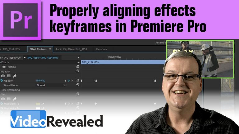 Properly aligning Effects Keyframes in Adobe Premiere Pro