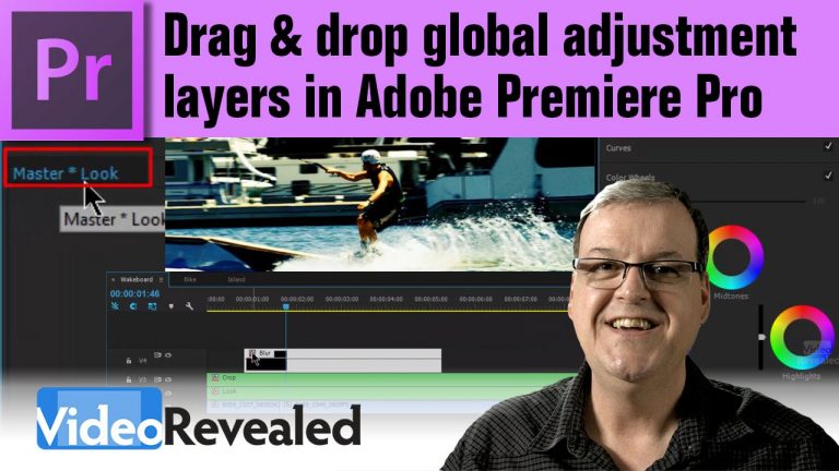 Drag & drop global adjustment layers in Adobe Premiere Pro
