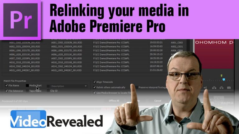 Relinking your media in Adobe Premiere Pro