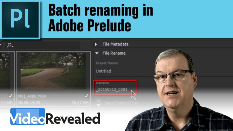 Batch renaming in Adobe Prelude