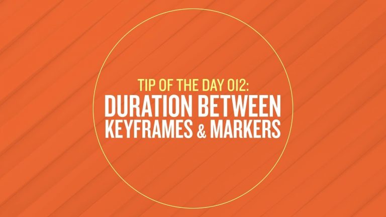 Tip 012 – Duration Between Keyframes & Markers in After Effects