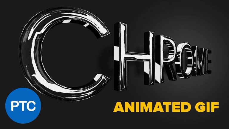 Make a 3D CHROME TEXT Effect and Turn It Into a Rotating ANIMATED GIF – Photoshop Tutorial