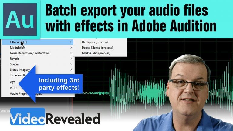Batch export your audio files with effects in Adobe Audition