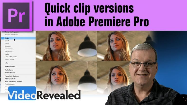 Quick clip versions in Adobe Premiere Pro