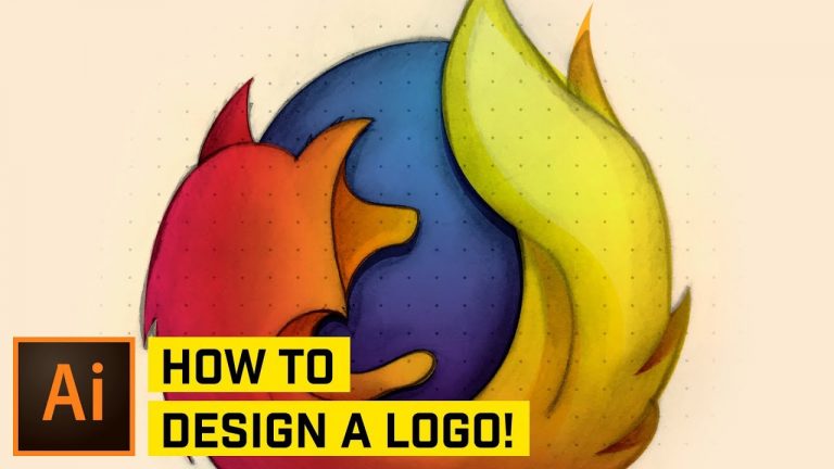 DESIGN Professional Logos from a SKETCH! (Firefox Logo in Illustrator!)