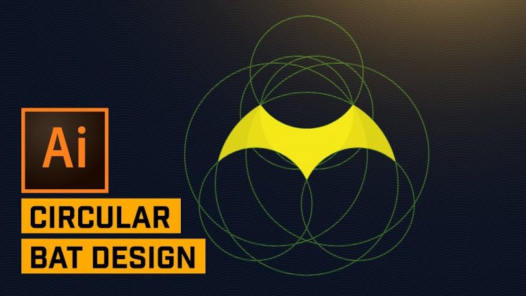 Bat Logo Design with Circular Grid & Golden Ratio in Adobe Illustrator
