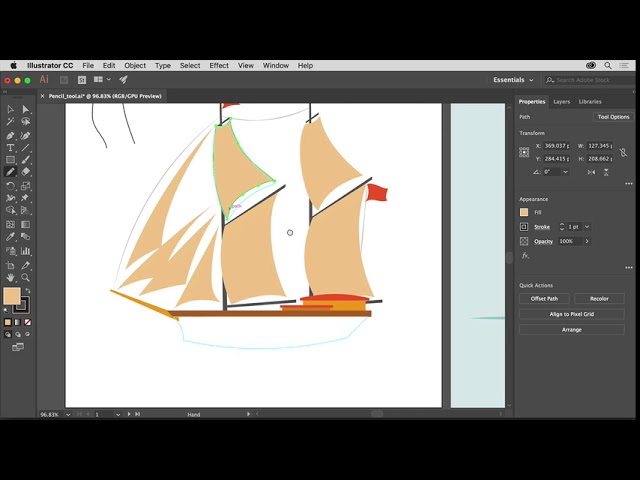 Illustrator Drawing Tools Basics | Adobe Illustrator CC tutorials | Draw with the Pencil tool