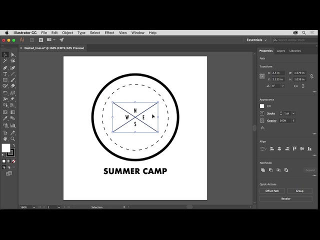 Illustrator Color Basics | Adobe Illustrator CC tutorials | Add dashed lines and arrows