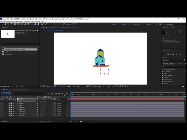 Drive animation with null objects | Select and animate layers