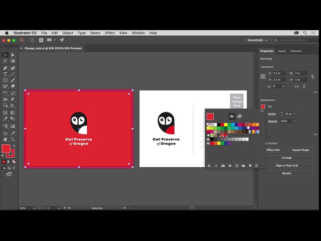 Illustrator Color Basics | Adobe Illustrator CC tutorials for beginners | Change the color artwork