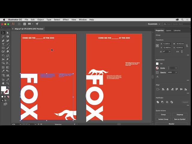 Illustrator Editing Artwork Basics | Adobe Illustrator CC tutorials | Align content