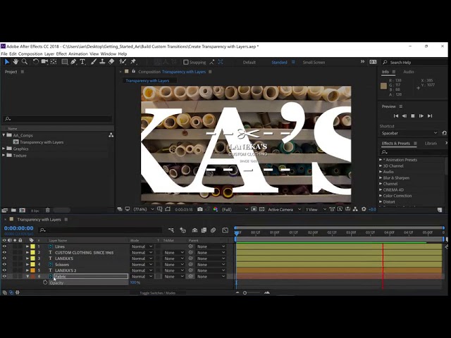 Create transparency in a layer using a track matte