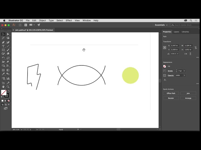 Illustrator Drawing Tools Basics | Adobe Illustrator CC tutorials |  Join artwork together