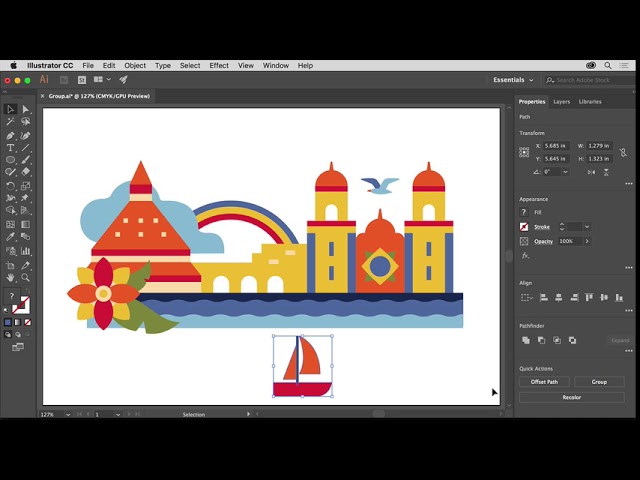 Illustrator Editing Artwork Basics | Adobe Illustrator CC tutorials | Work with groups of content