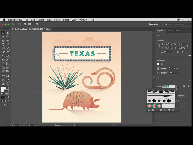 Illustrator Image Effects Basics | Adobe Illustrator CC tutorials | Add creative brush strokes