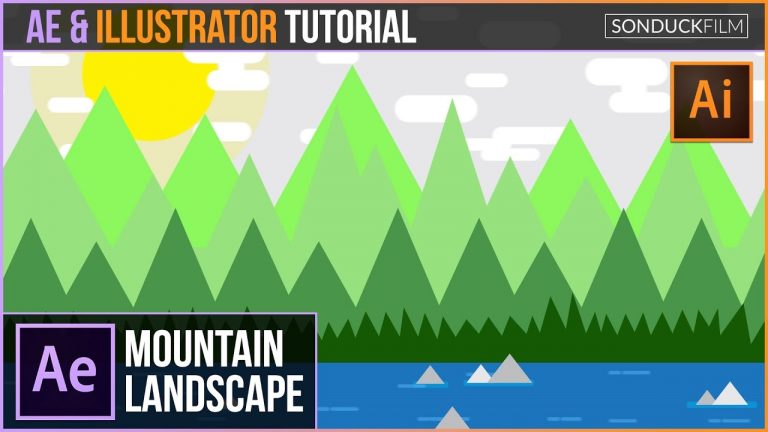After Effects Animation Illustrator Tutorial: Mountain Landscape | Inspired by Kurzgesagt