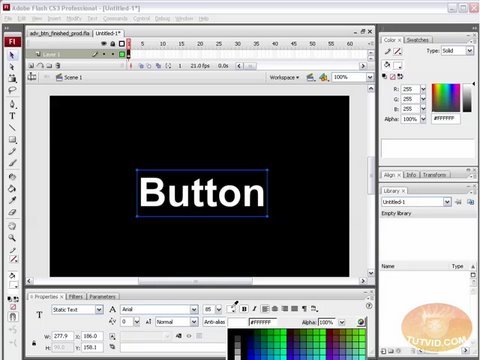 Creating, Animating Advanced Rollover Buttons in Flash CS3