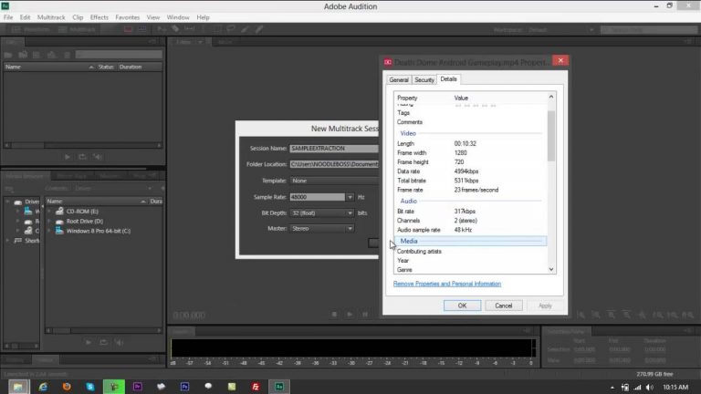 Extract Audio from a Video File using Adobe Audition CS6
