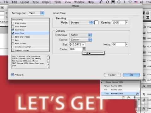 Tutorial – Creating Glowing Text effects  with  InDesign CS5