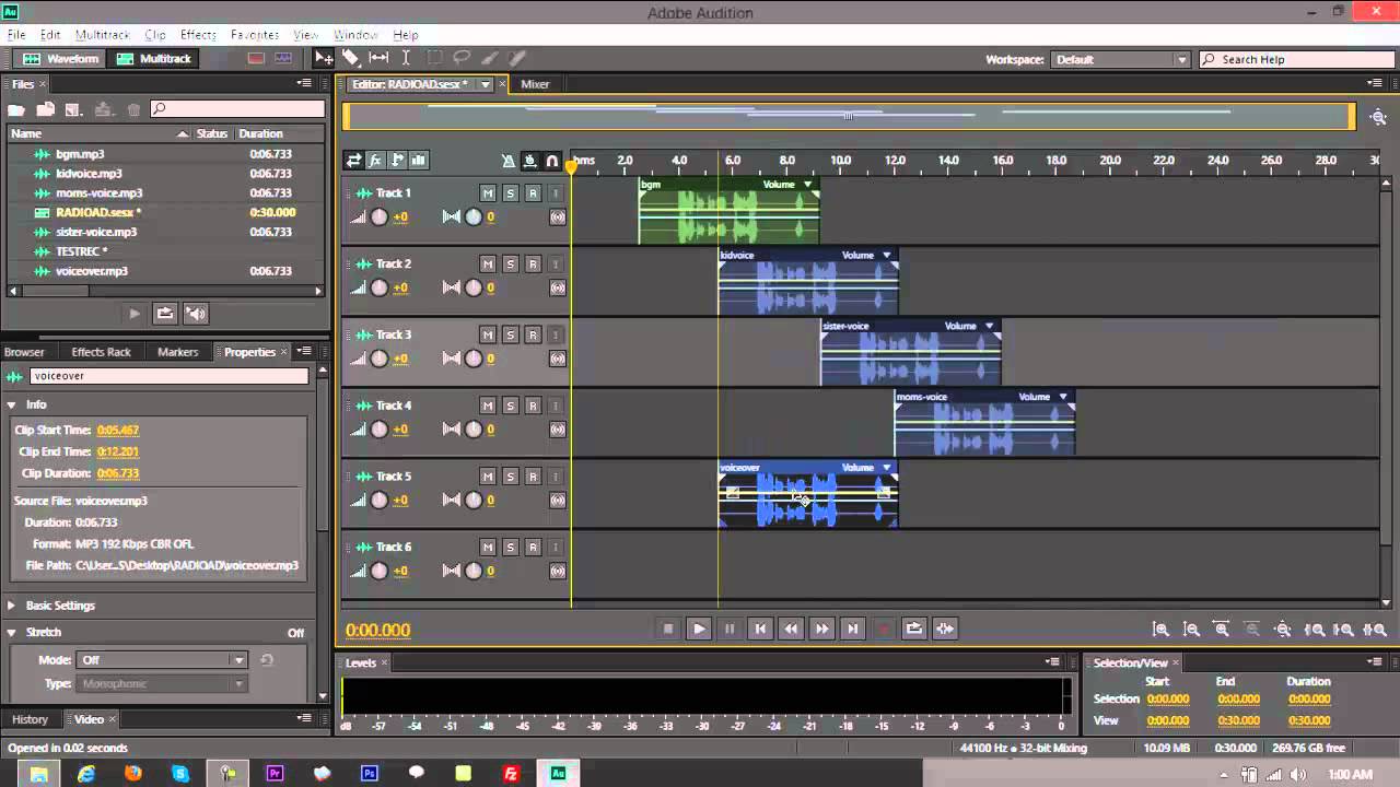 Mixdown Adobe Audition Cs6 Tutorial Adobe Lessons