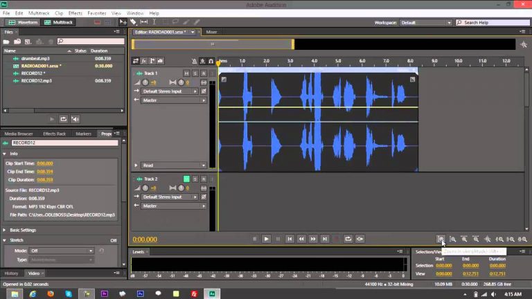 Speed Up or Slow Down Audio Interval on Adobe Audition CS6
