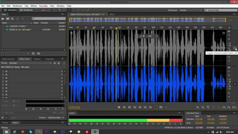 Convert MONO Audio to STEREO using Adobe Audition CS6