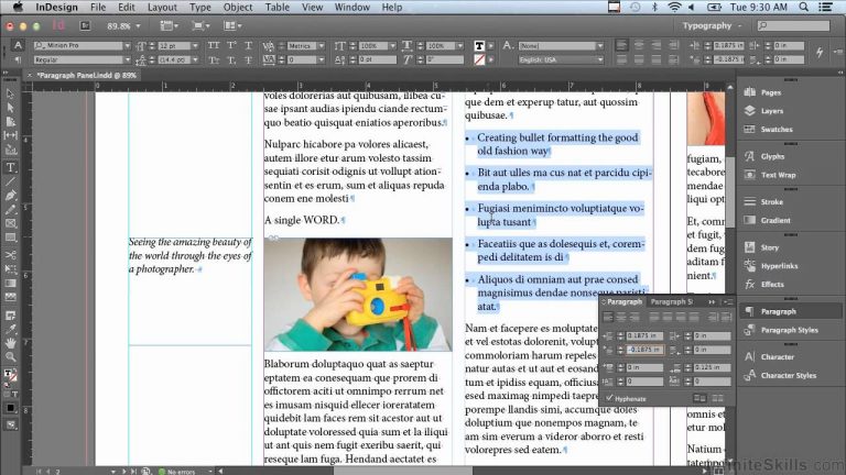 Adobe InDesign CC Tutorial | Positioning Paragraphs With Indents And Spacing