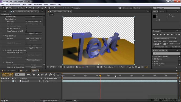 Adobe After Effects CC Tutorial | Using Solid Layers, Cameras And Lights In Cinema 4D Lite