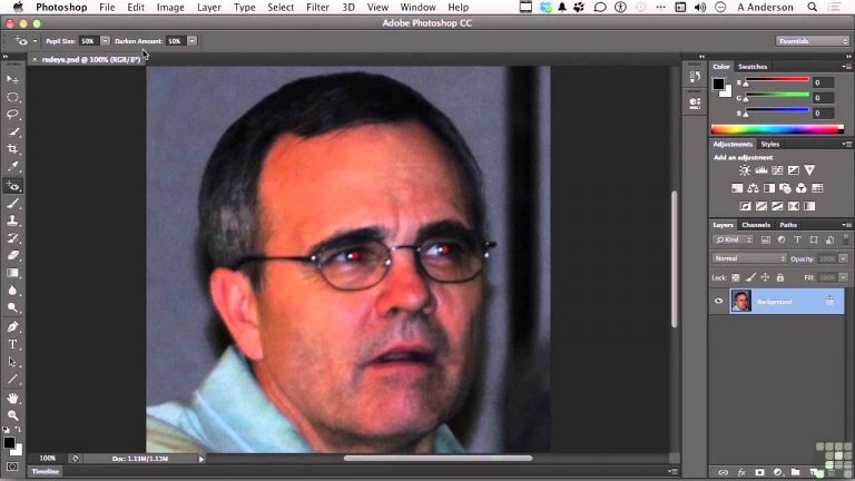 Adobe Photoshop CC Tutorial | Removing Red Eye